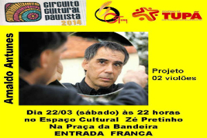 Arnaldo Antunes se apresenta em Tupã no próximo dia 22