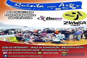 “Quinta com Arte” desta semana contará com aula de Zumba