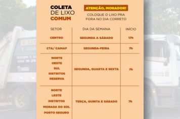 Tupã mantém calendário de coleta de lixo comum e reciclável