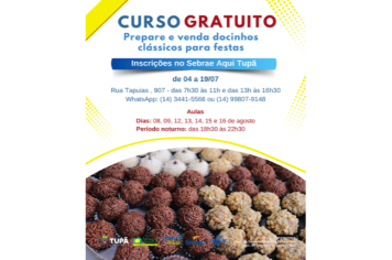 Sebrae Aqui abre inscrições para o curso de fabricação e venda de doces de festa