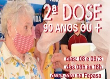 Definida data da 2ª dose para idosos com mais de 90 anos