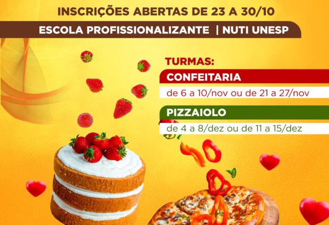 Tupã abre curso de confeitaria e de pizzaiolo por meio do Cozinhalimento 