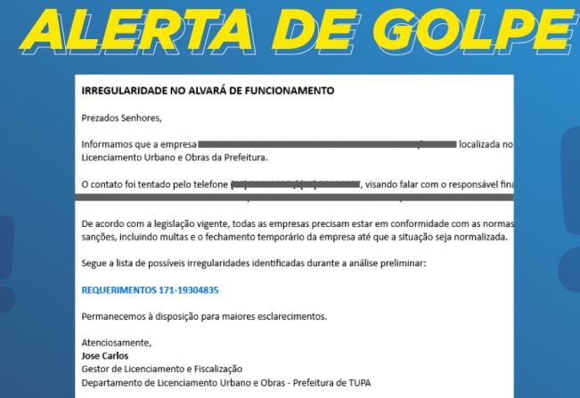 Novo golpe digital faz notificação de irregularidades em nome da Prefeitura