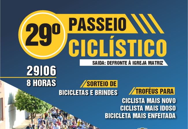 Prefeitura realizará a 29ª edição do Passeio Ciclístico