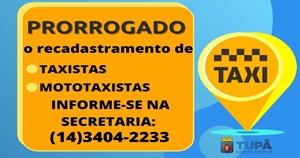 Recadastramento de mototaxistas e taxistas é paralisado nesta semana