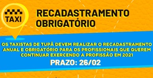 Prefeitura retoma recadastramento de taxistas