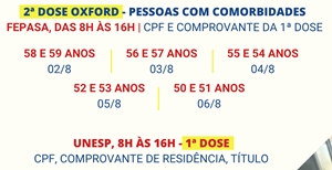 Prefeitura define vacinação até 22 anos e a 2ª dose de comorbidades